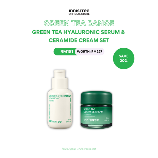 Green Tea Hyaluronic Serum + Cream Set [Ceramide Cream]