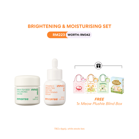BRIGHTENING & MOISTURIZING SET [GREEN TEA HYALURONIC CREAM]