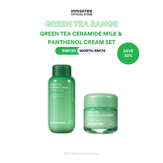 Green Tea Ceramide Milk & Cream Set [Panthenol Cream]