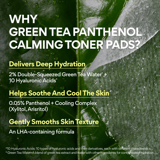 Green Tea Panthenol Calming Toner Pads